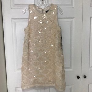 Laundry By Shelli Segal Ivory Sequin Mini Dress
